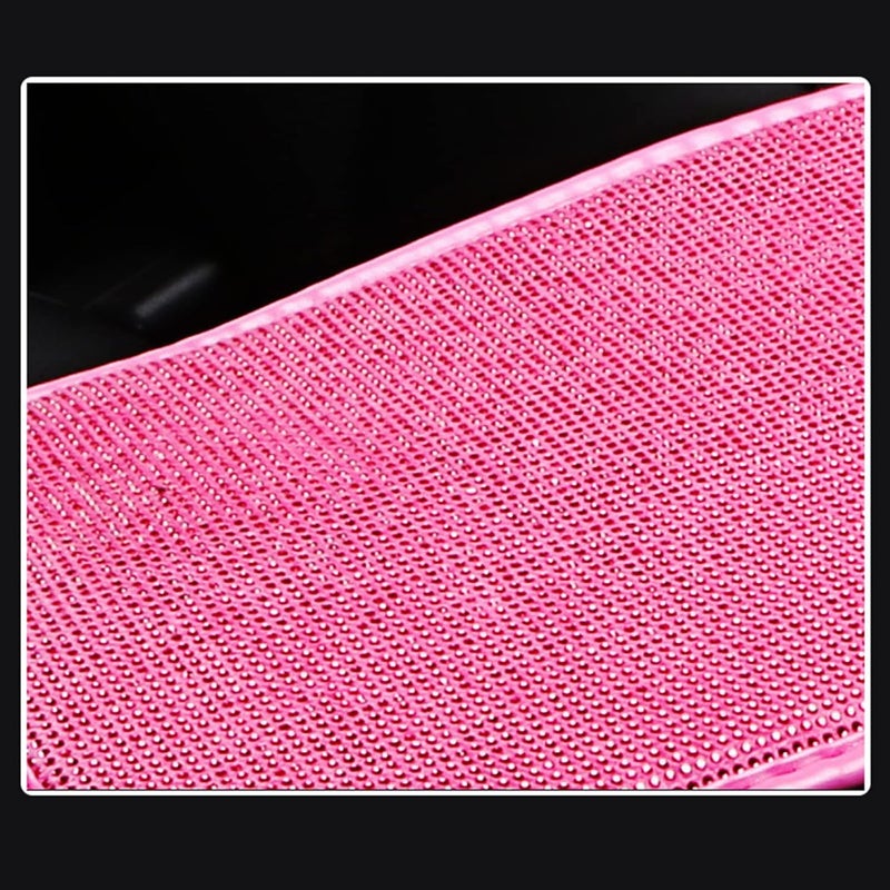 SPANICE Bling Bling Auto Shift Gear Cover, Leather Auto Gear Shift Knob Cover with Crystal Glitter Bling Rhinestones for Girls,Lady Universal Fit (Rose Pink) - Image 2